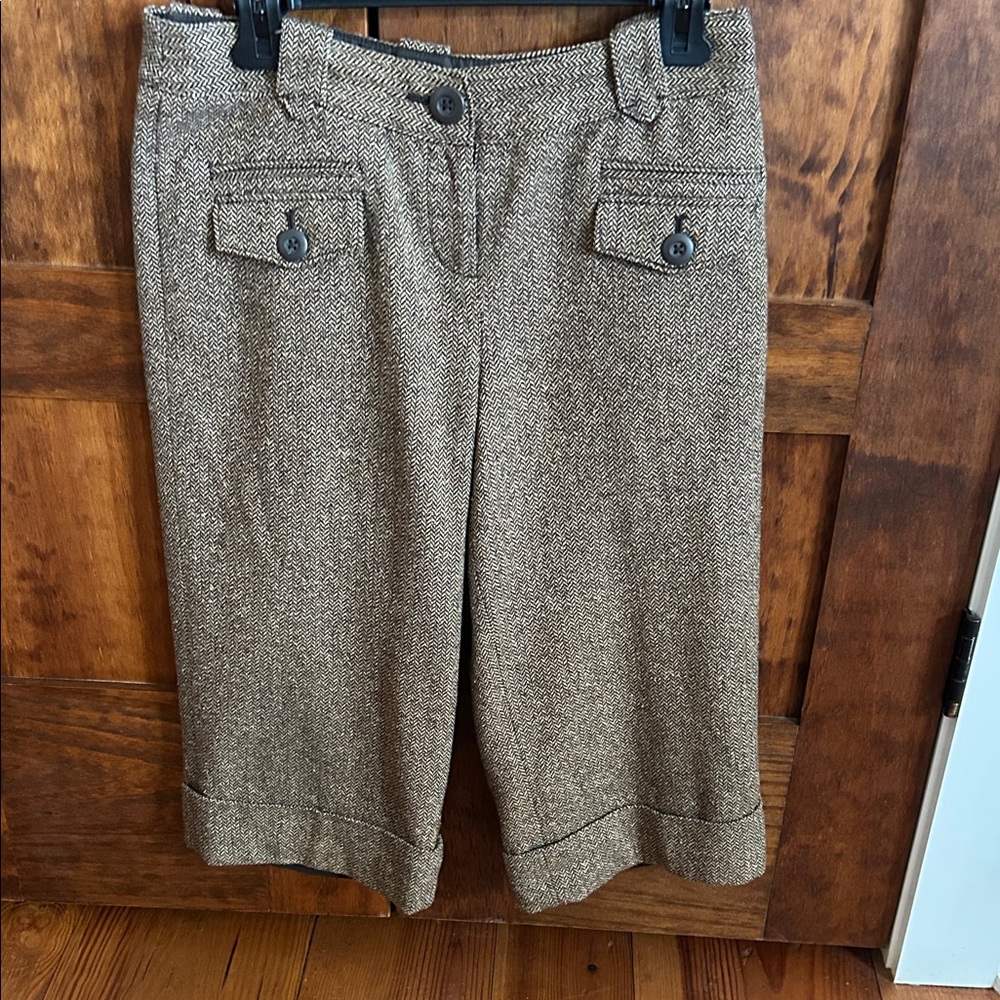 LOFT Brown Herringbone culottes.